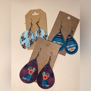3 Sets of Dangle Earrings